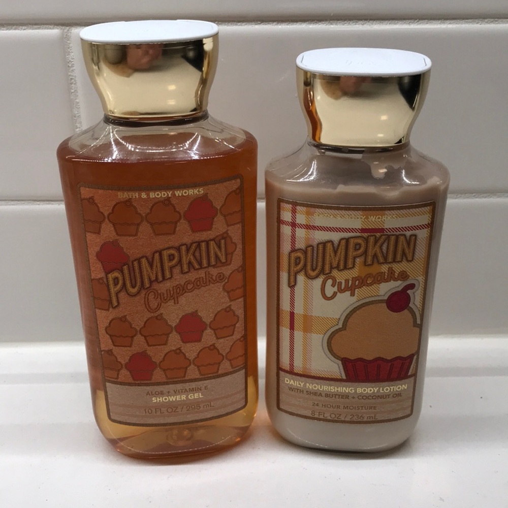 NWT!RARE!BBW Pumpkin🧁Cupcake Body Wash & Body Lotion Set